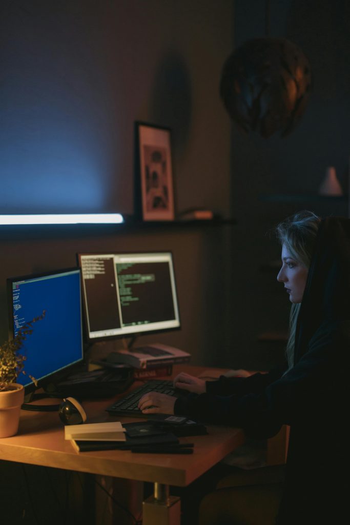  Why do you need VyprVPN today? This features a lady working on a program, programming. This image features VPN reviews and illustrates why you need a VPN.